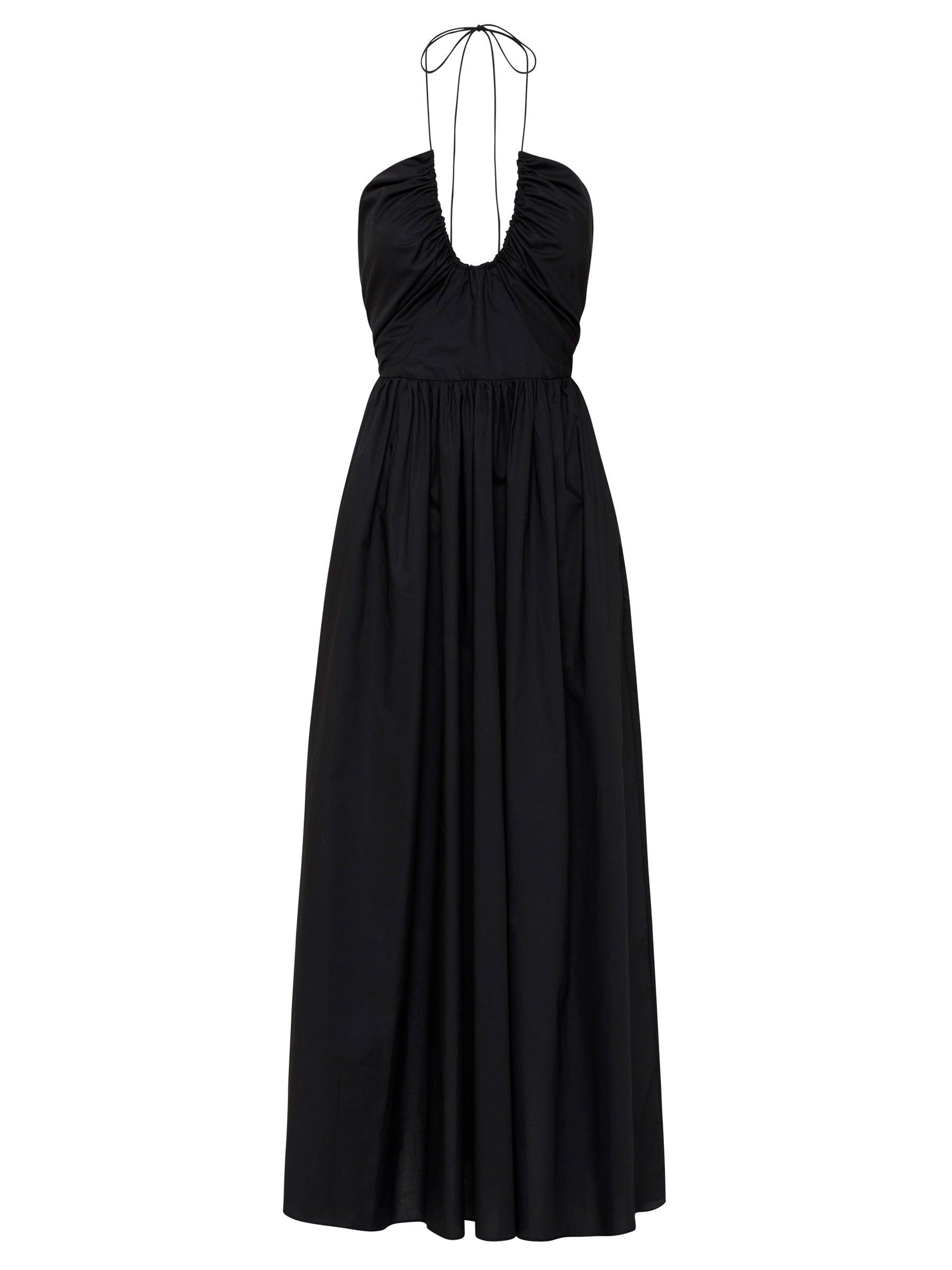 Matteau Drawcord Halter Sundress in Black The UNDONE