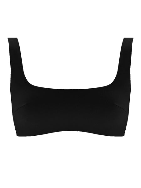 Form and Fold, The Crop Bikini Top in Black