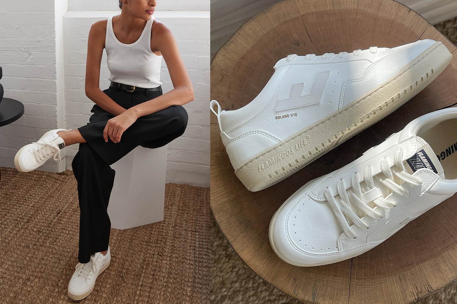 Vegan white sustainable sneakers