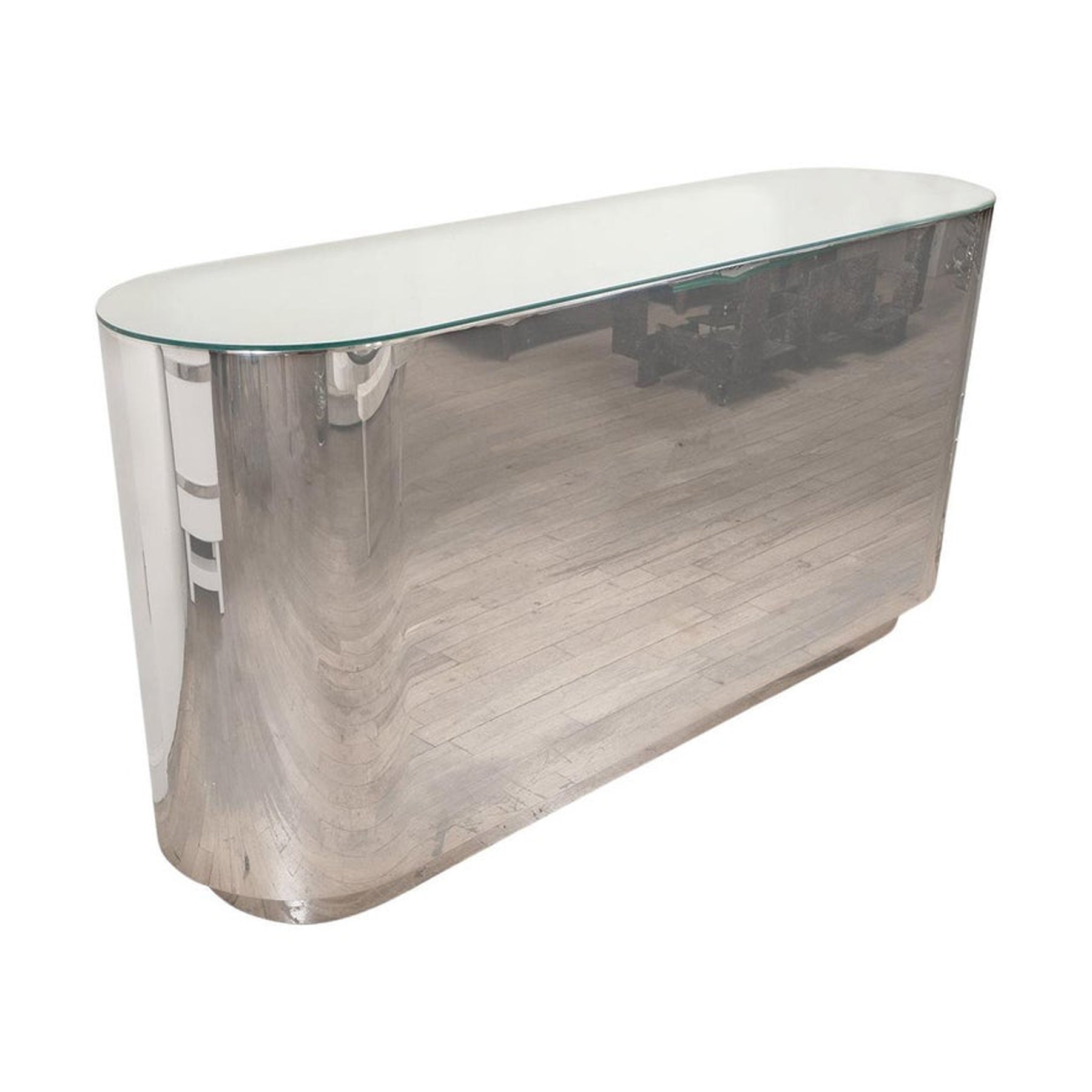 1ST DIBS | Stainless Steel Oval Console | The UNDONE