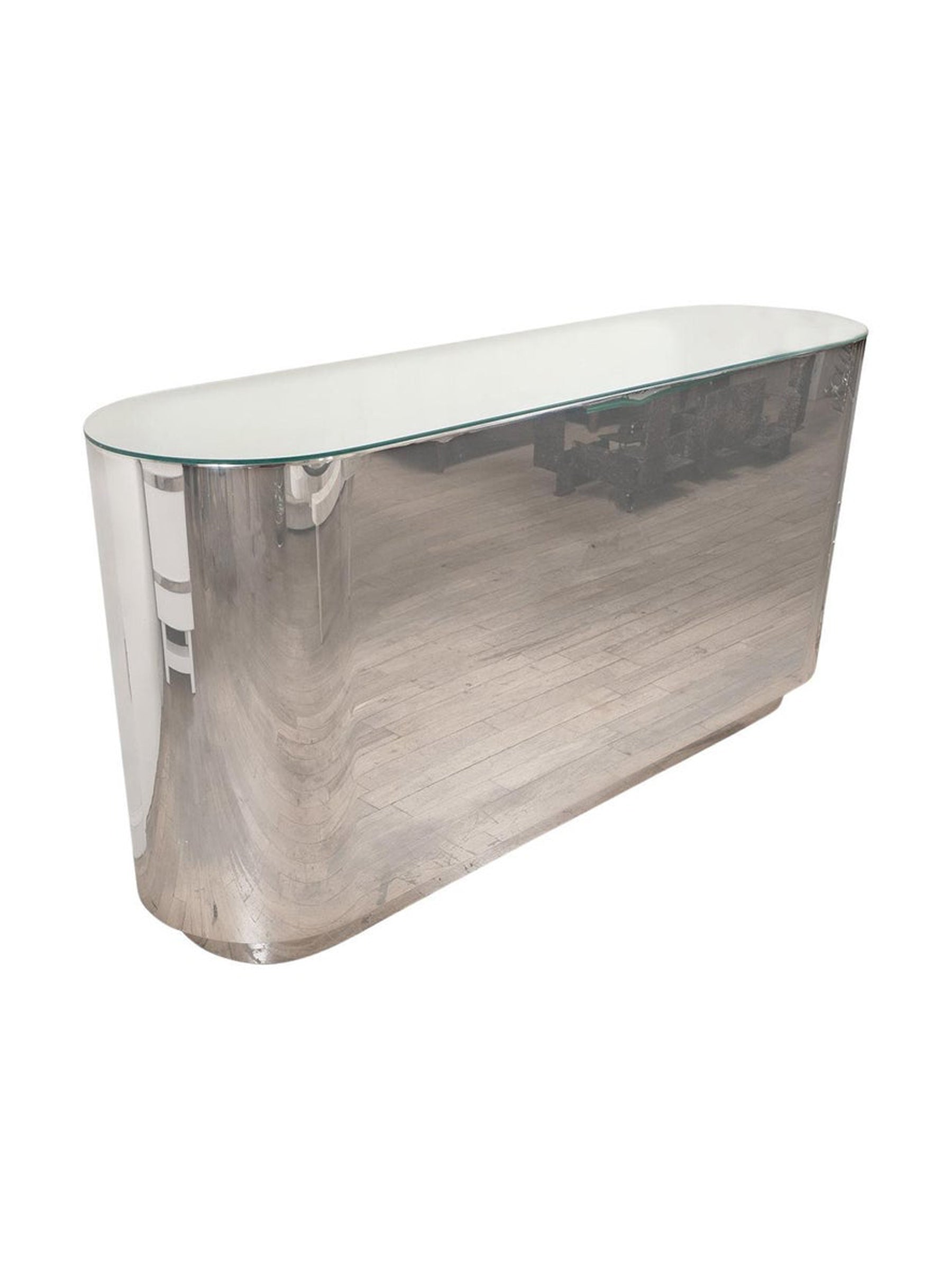 1ST DIBS | Stainless Steel Oval Console | The UNDONE