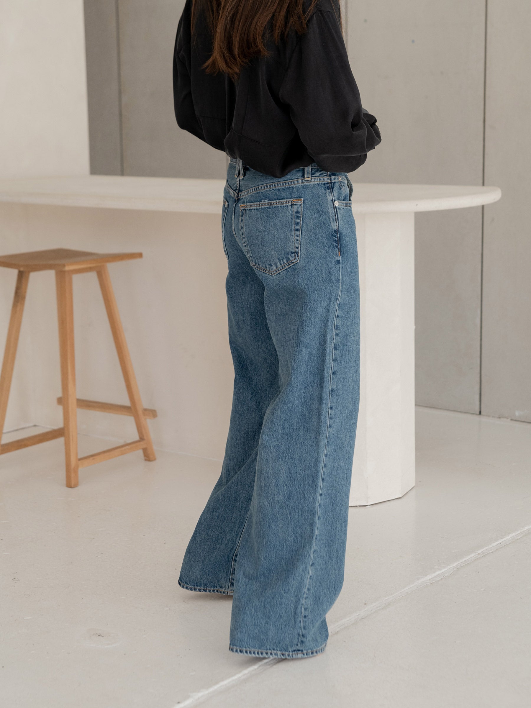 Slvrlake | Mica Low Rise Wide Leg Jean in Born To Run | The UNDONE