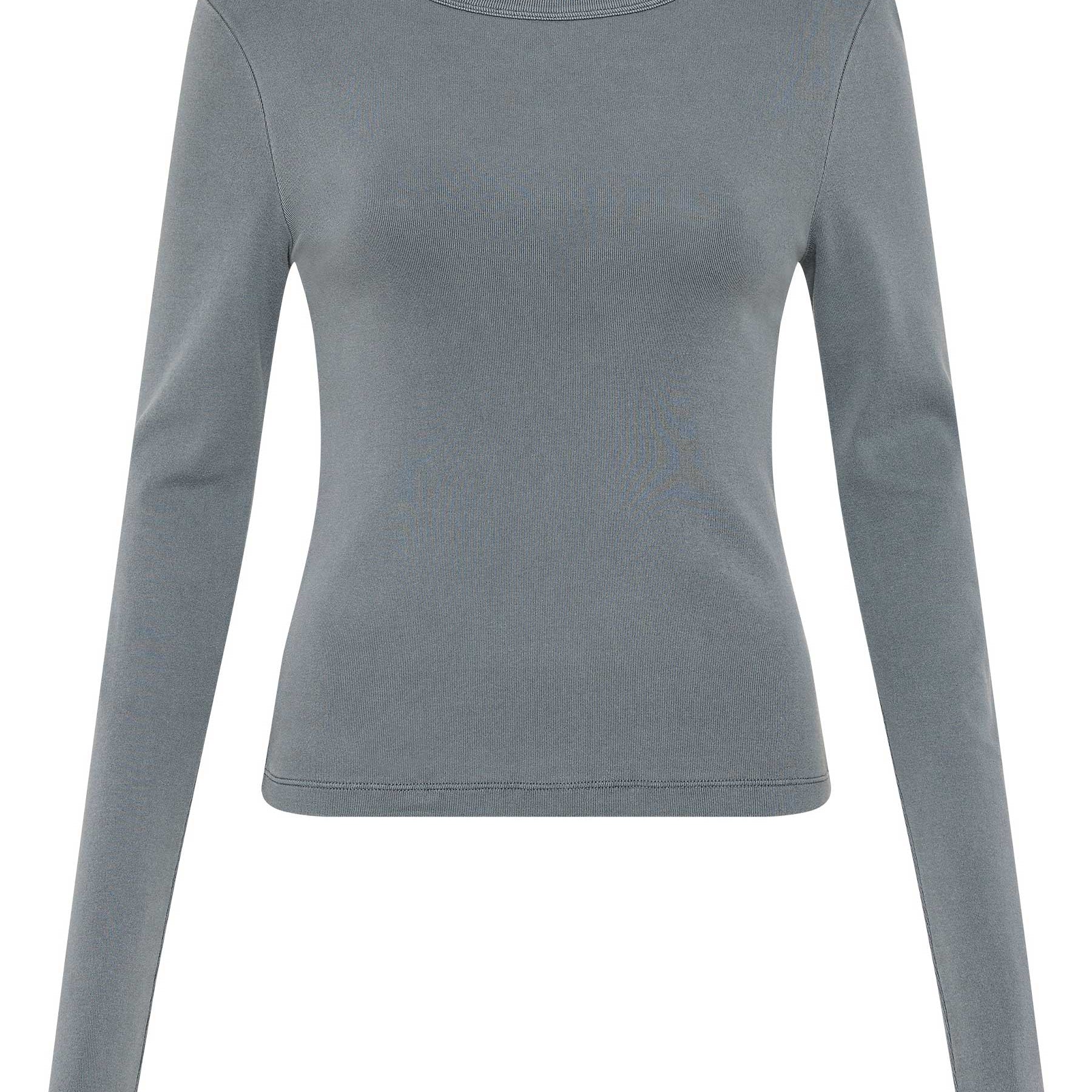 St. Agni | Organic Cotton Long Sleeve Top in Deisel Grey | The UNDONE