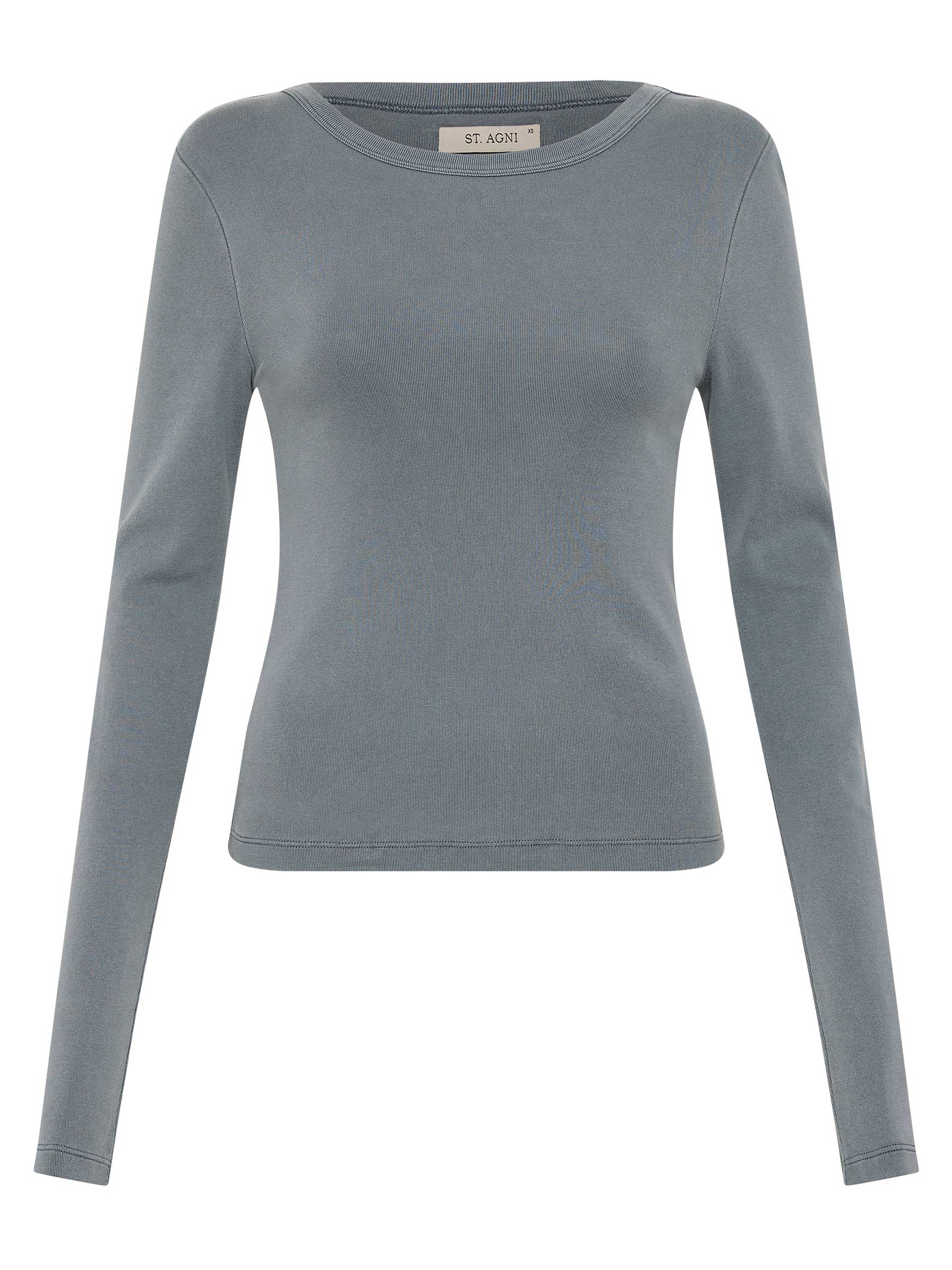 St. Agni | Organic Cotton Long Sleeve Top in Deisel Grey | The UNDONE