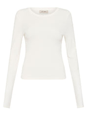 St. Agni | Organic Cotton Long Sleeve Top in White | The UNDONE