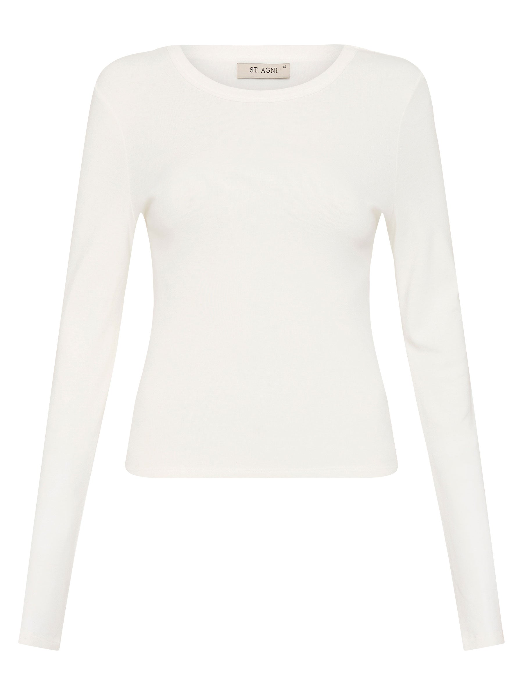 St. Agni | Organic Cotton Long Sleeve Top in White | The UNDONE