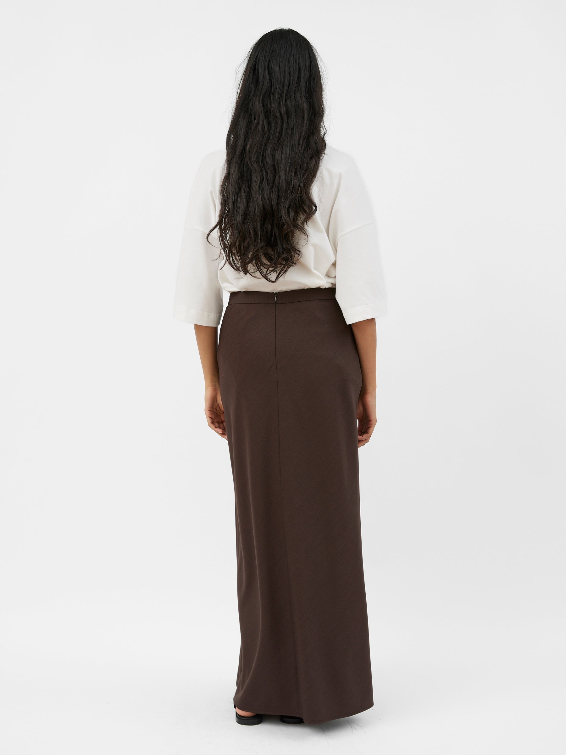 A.Emery | Riva Bias Skirt in Chocolate | The UNDONE