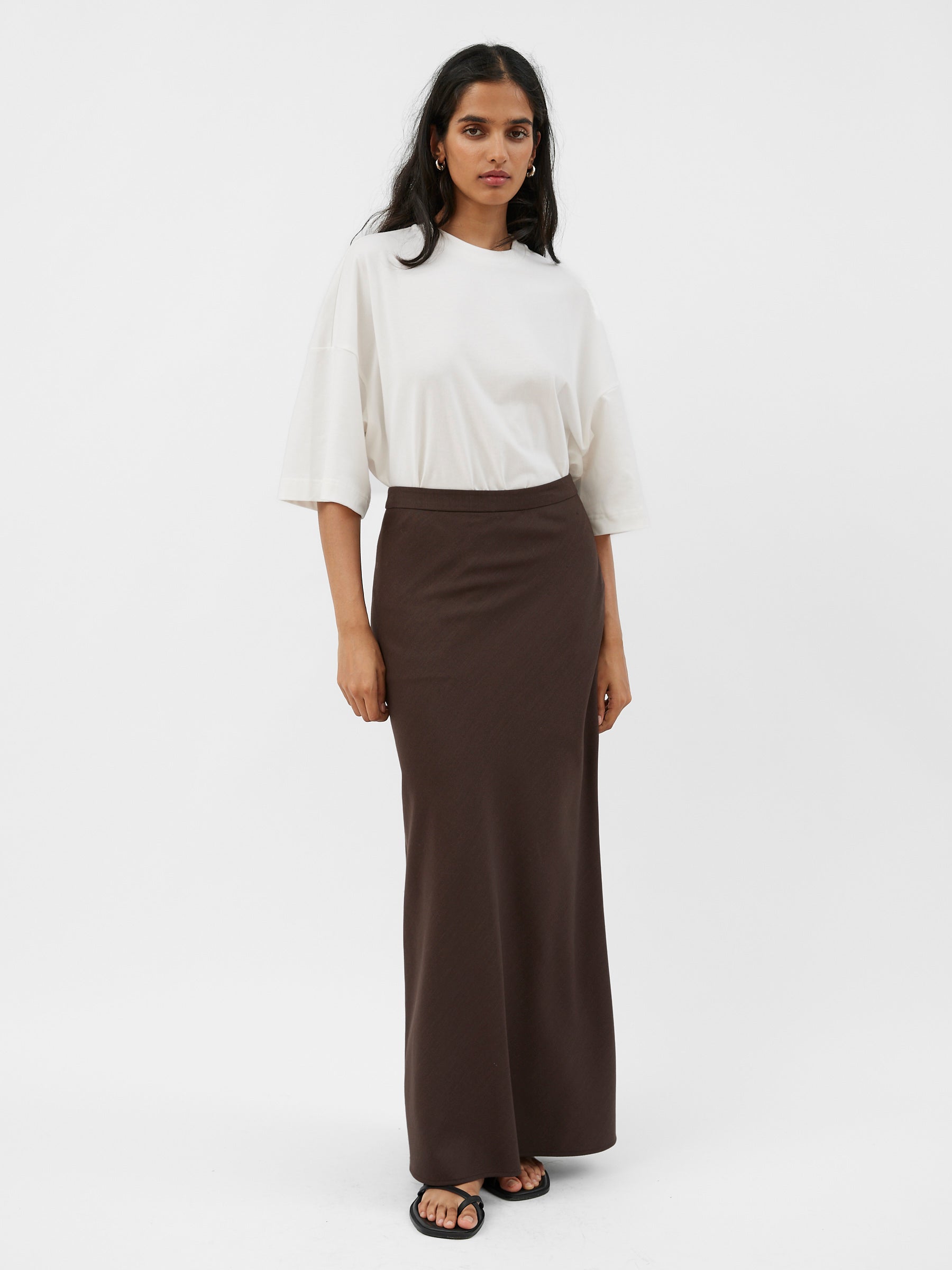 A.Emery | Riva Bias Skirt in Chocolate | The UNDONE