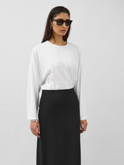 A.Emery | Una Long Sleeve Top in White Parchment | The UNDONE