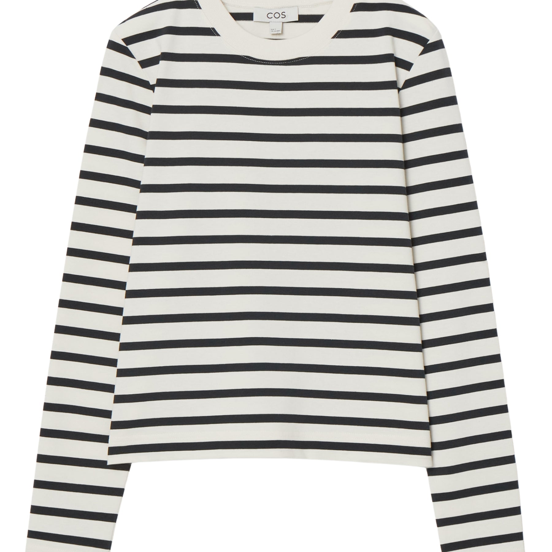 COS Navy Stripe Heavyweight Long Sleeve T-shirt | TheUNDONE