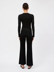 SLVRLAKE | Grace High Rise Wide Leg Jean in Jet Black | The UNDONE