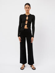 SLVRLAKE | Grace High Rise Wide Leg Jean in Jet Black | The UNDONE