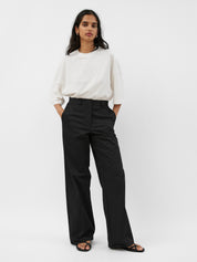 Matteau| Straight Twill Trouser in Black | The UNDONE