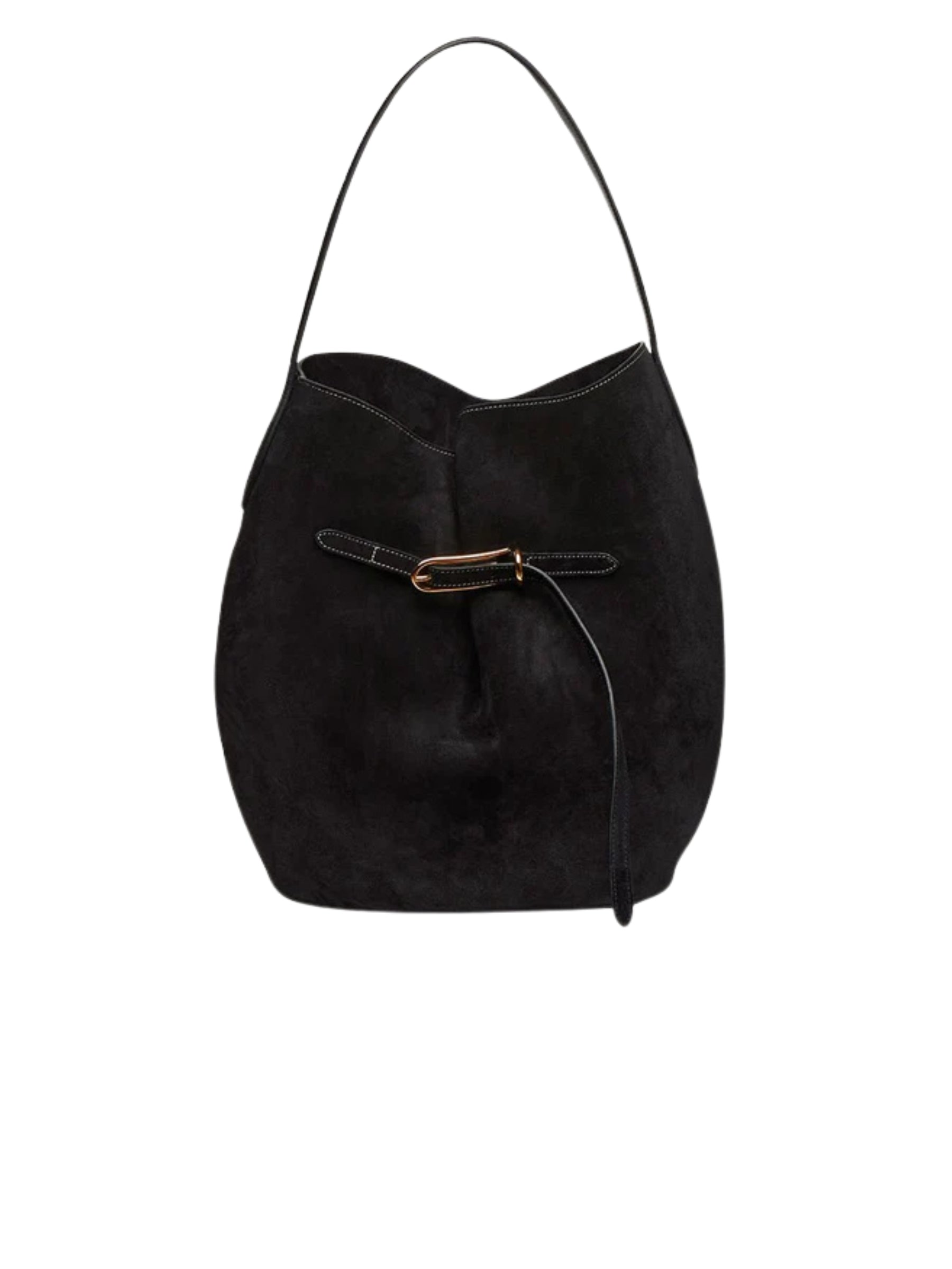 Liffner | Belted Bucket Bag Large in Black | The UNDONE