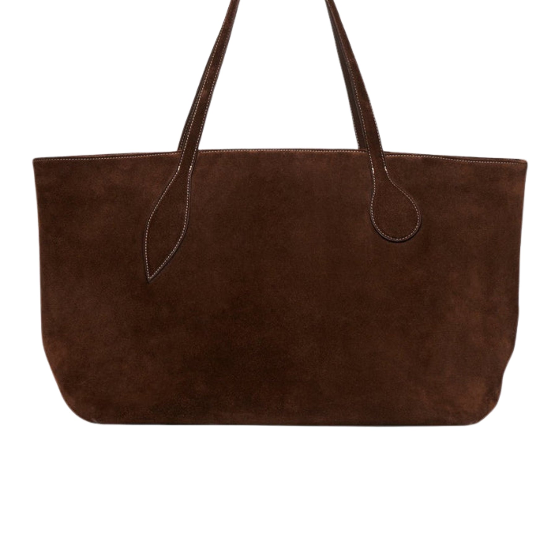 Liffner | Mega Sprout Tote in Dark Brown Suede | The UNDONE