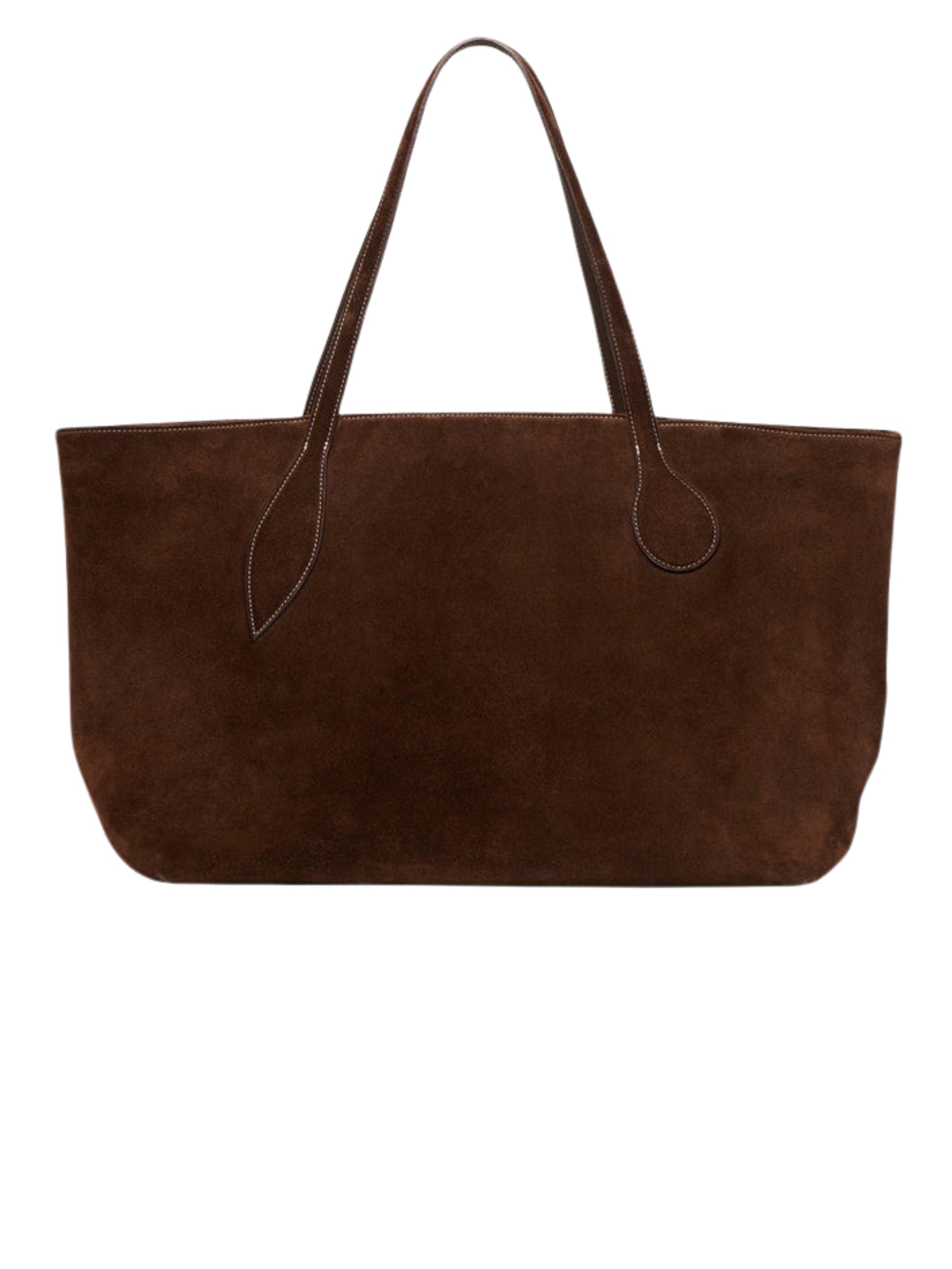 Liffner | Mega Sprout Tote in Dark Brown Suede | The UNDONE