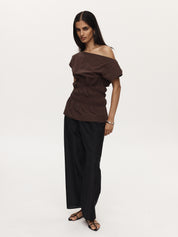 Marle | Aida Top in Chocolate | The UNDONE