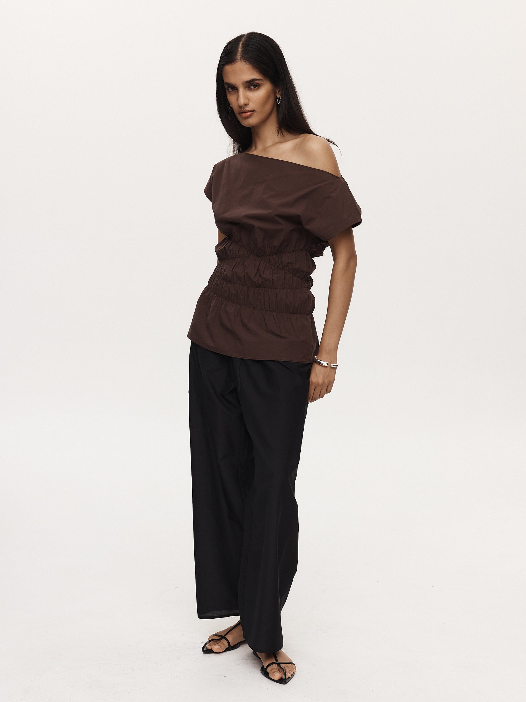 Marle | Aida Top in Chocolate | The UNDONE