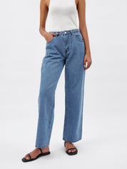 Marle | Ivory Wide Leg Jean in Vintage Blue | The UNDONE