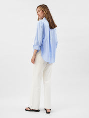 Matteau | Contrast Stripe Shirt in Blue Sky | The UNDONE