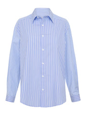 Matteau | Contrast Stripe Shirt in Blue Sky | The UNDONE