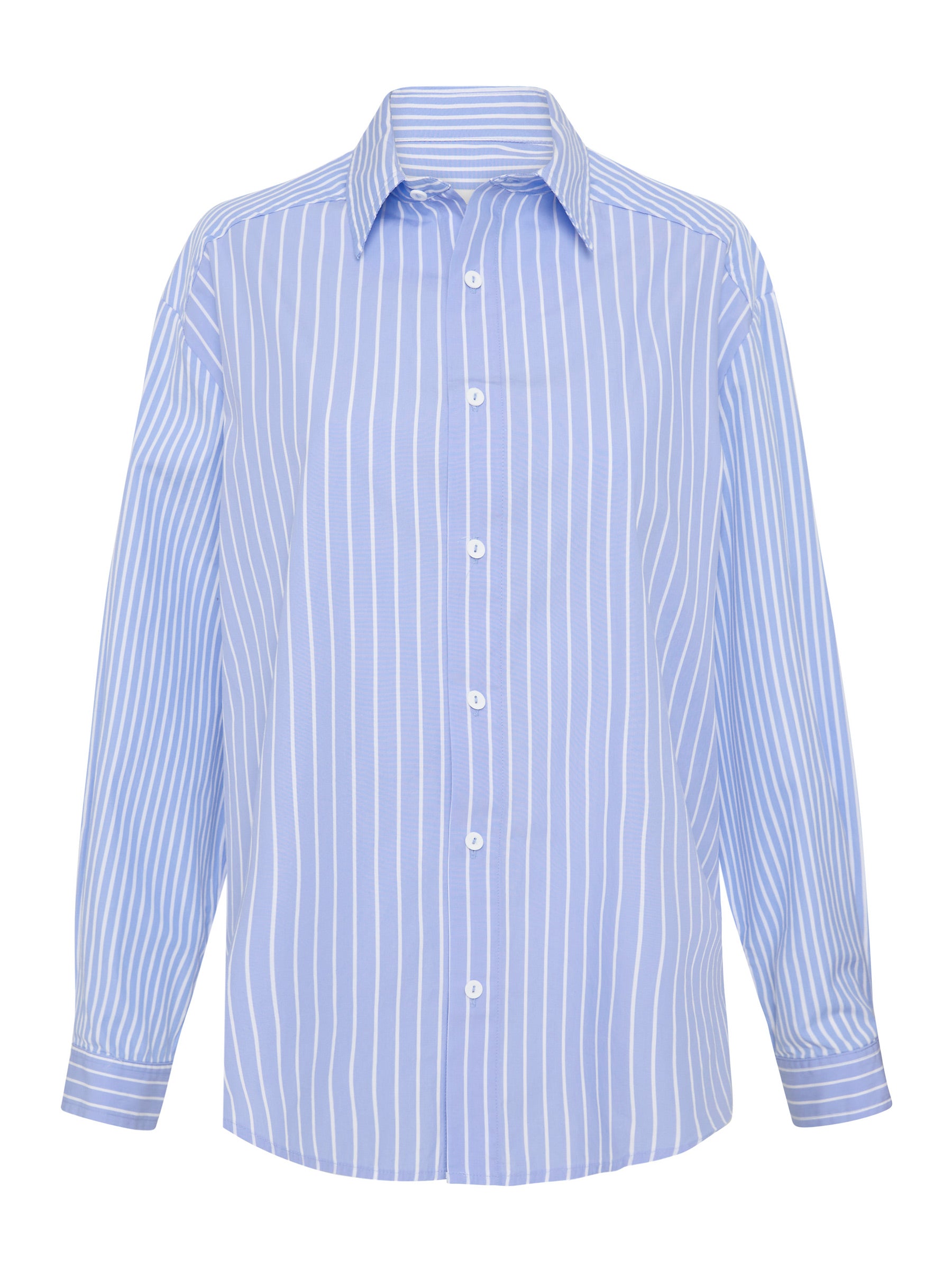 Matteau | Contrast Stripe Shirt in Blue Sky | The UNDONE