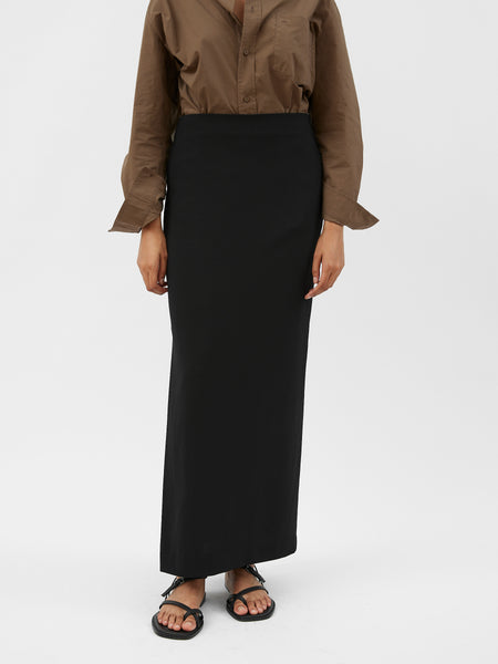 Matteau | Crepe Column Skirt in Black | The UNDONE by Matteau