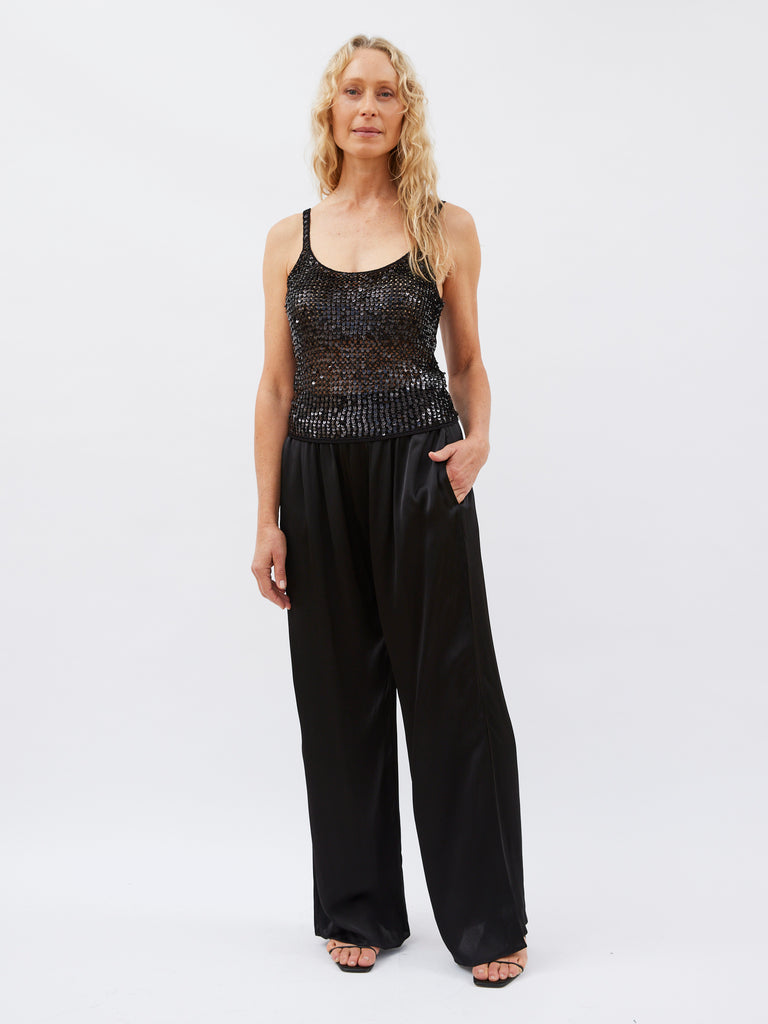 Matteau, Relaxed Satin Pant in Black
