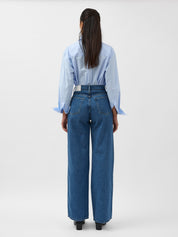 St. Agni | Mid Rise Wide Leg Jean in Denim Blue | The UNDONE