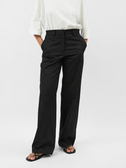 Matteau| Straight Twill Trouser in Black | The UNDONE