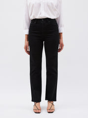 Slvrlake | London High Rise Wide Leg Jean in Jet Black | The UNDONE