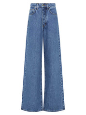 St. Agni | Mid Rise Wide Leg Jean in Denim Blue | The UNDONE