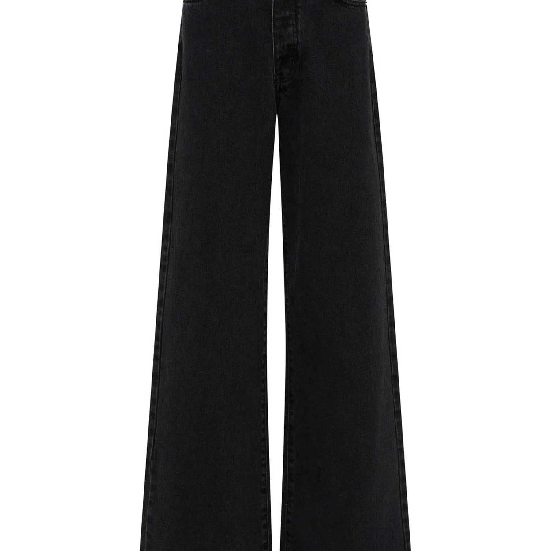 St. Agni | Mid Rise Wide Leg Jean in Washed Black | The UNDONE