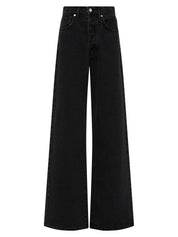 St. Agni | Mid Rise Wide Leg Jean in Washed Black | The UNDONE