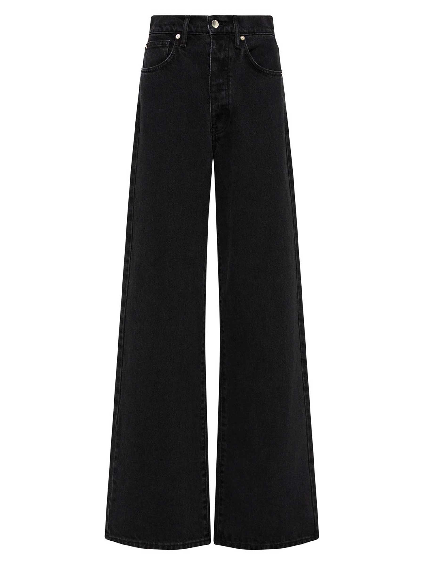 St. Agni | Mid Rise Wide Leg Jean in Washed Black | The UNDONE