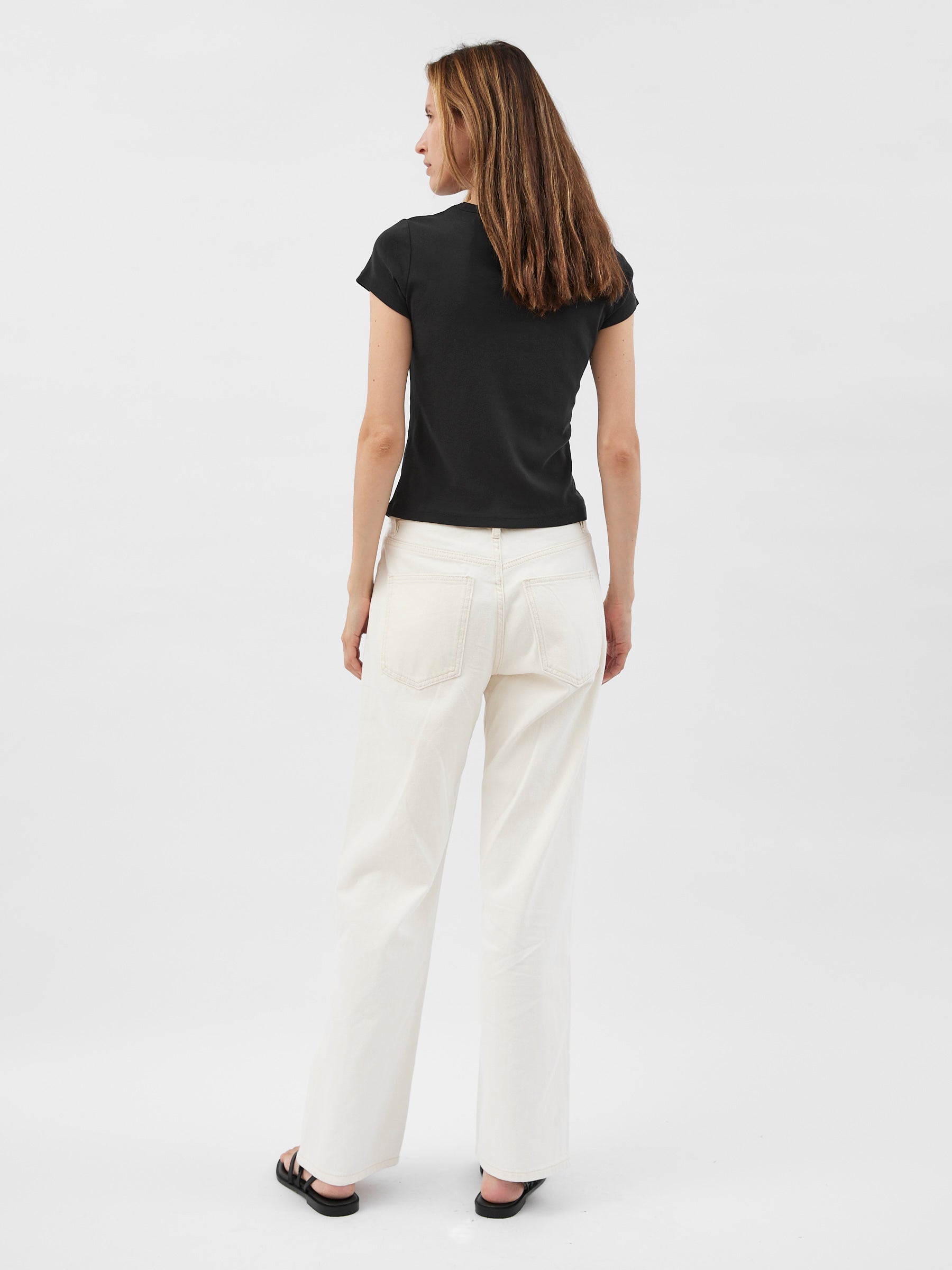 St. Agni Linen Square Neck Top