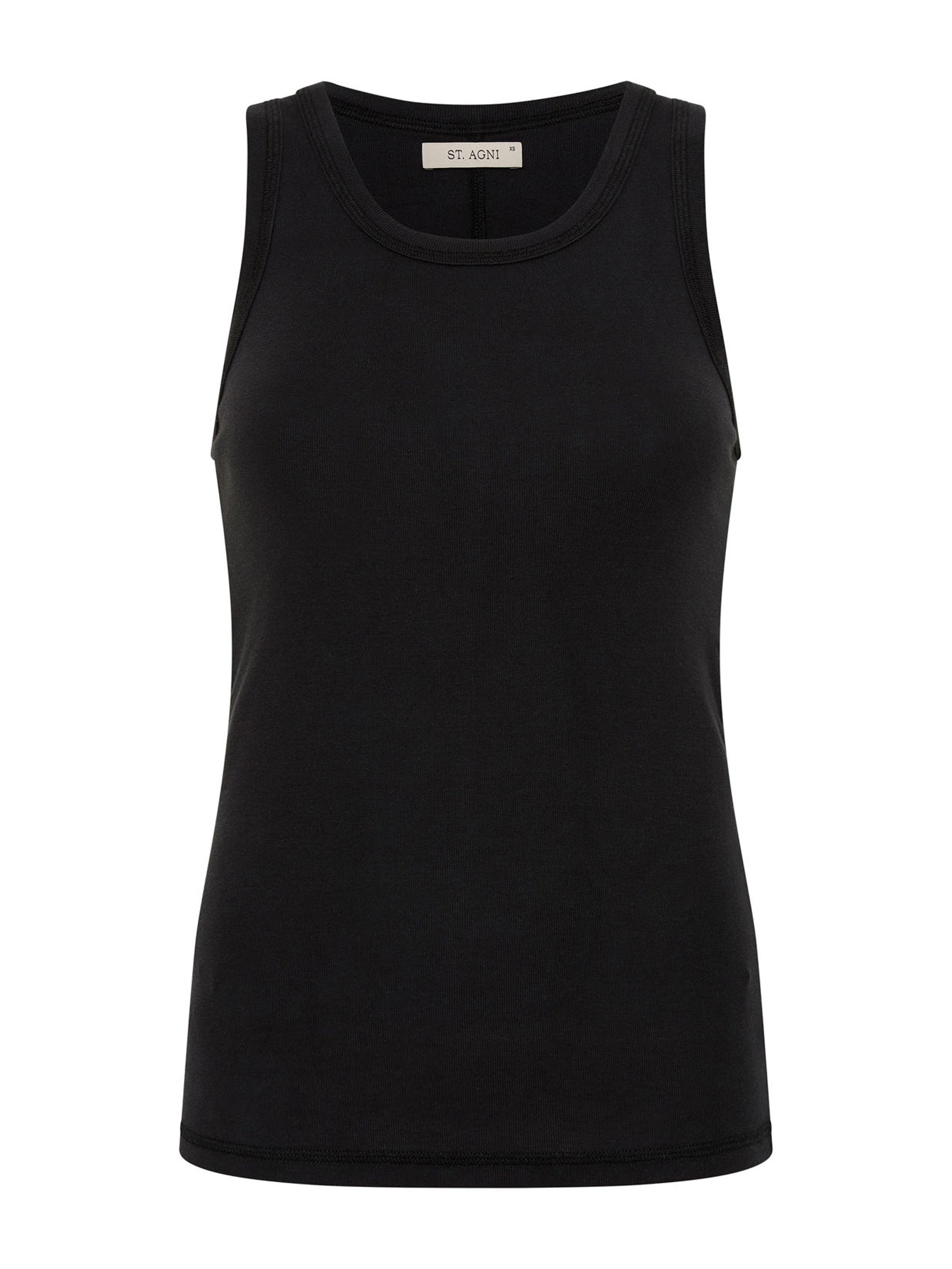 St. Agni | Organic Cotton Singlet in Black | The UNDONE