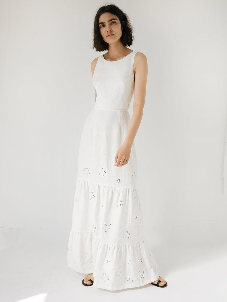 Sir the Label | Alena Tiered Maxi Dress in Ivory | The UNDONE by SIR.