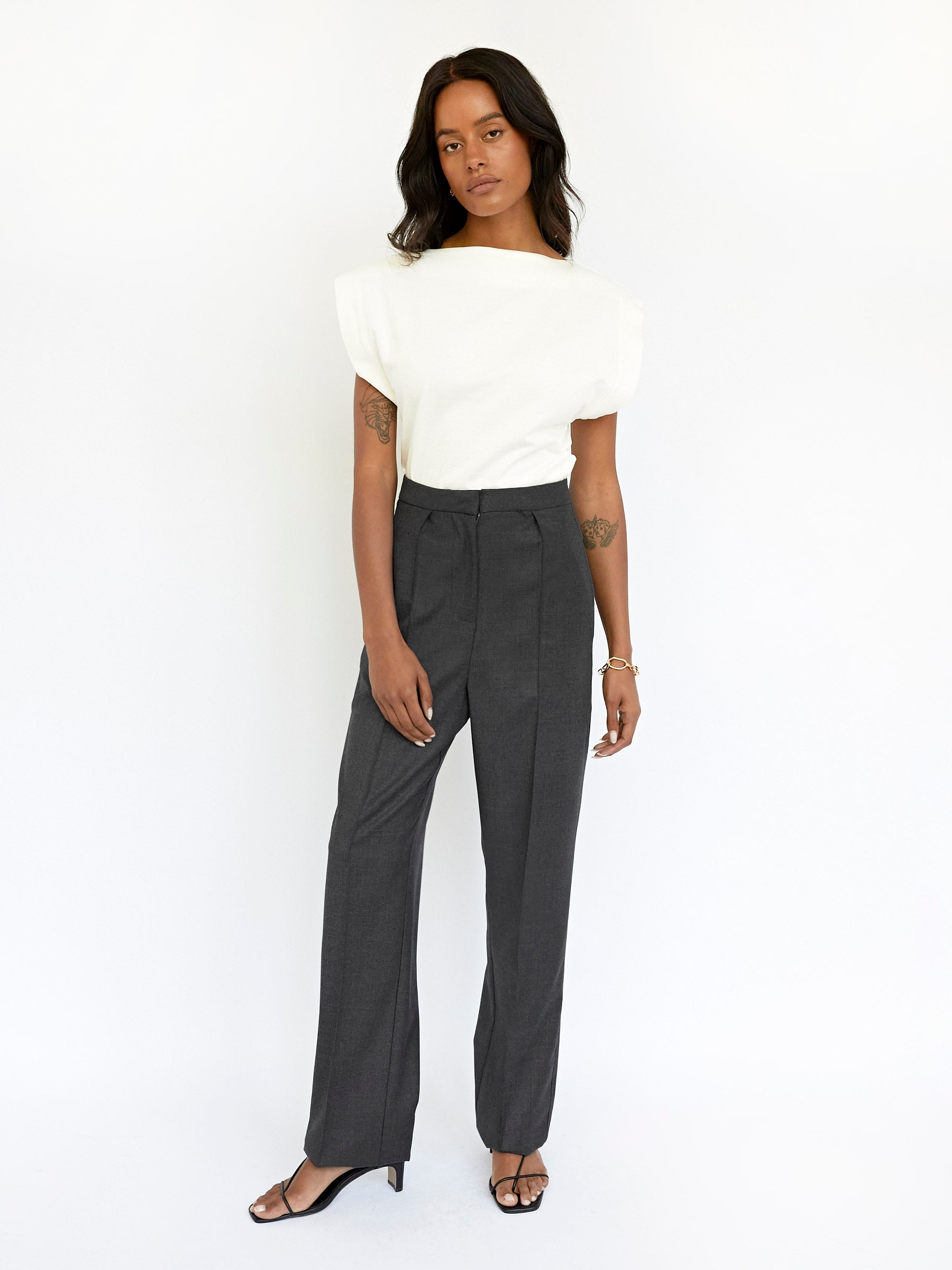 Buy Grey Trousers & Pants for Girls by INDIWEAVES Online