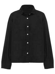 Deiji Studios | The Oversized Poplin Shirt in Black | The UNDONE