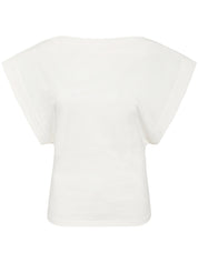 Matteau | Boat Neck Tee in Chalk | The UNDONE