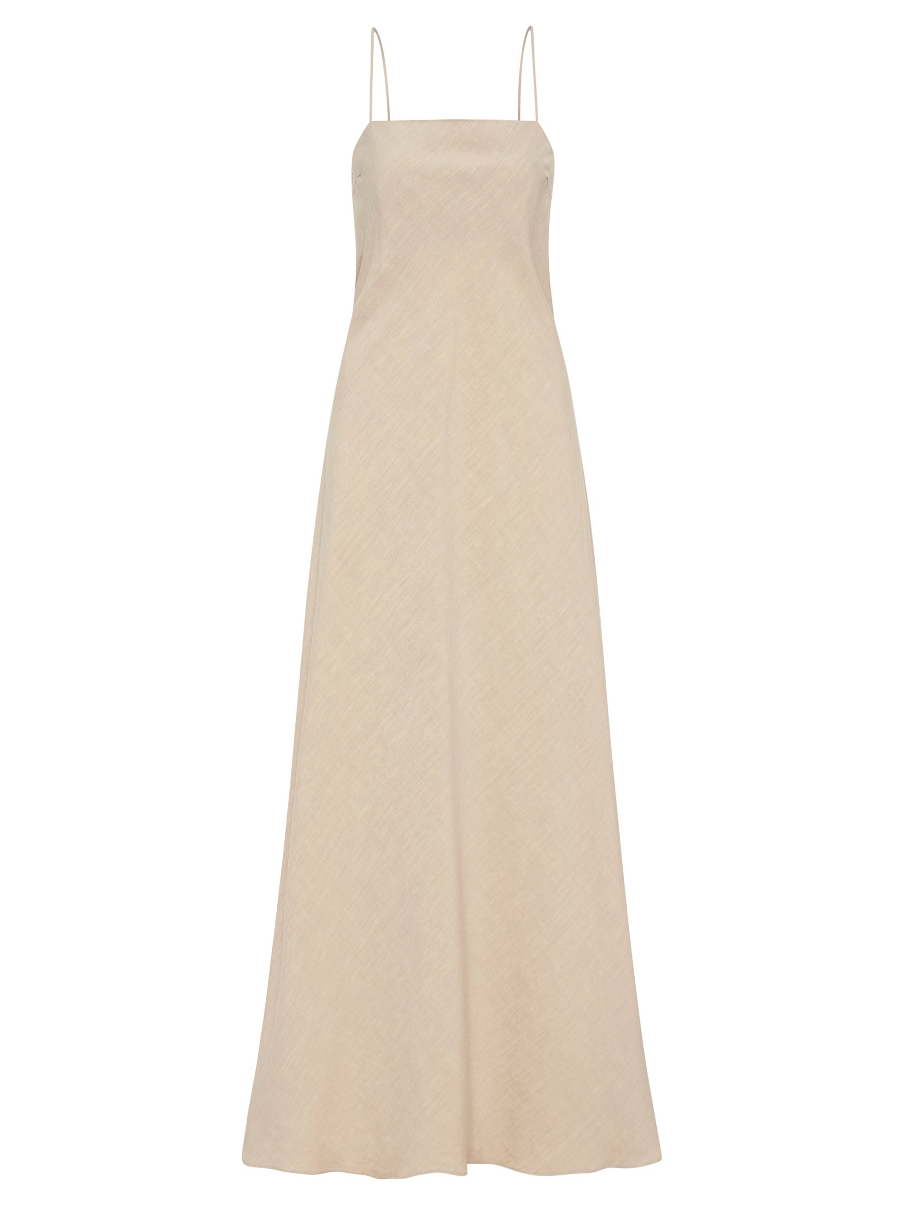 Matteau | Linen Bias Dress in Stone | The UNDONE