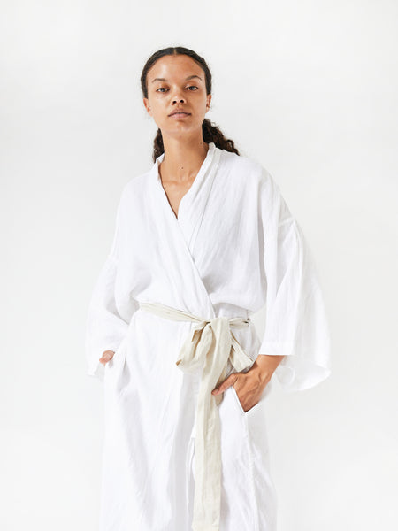 Deiji Studios | White 02 Full Length Linen Robe | The UNDONE by Deiji ...