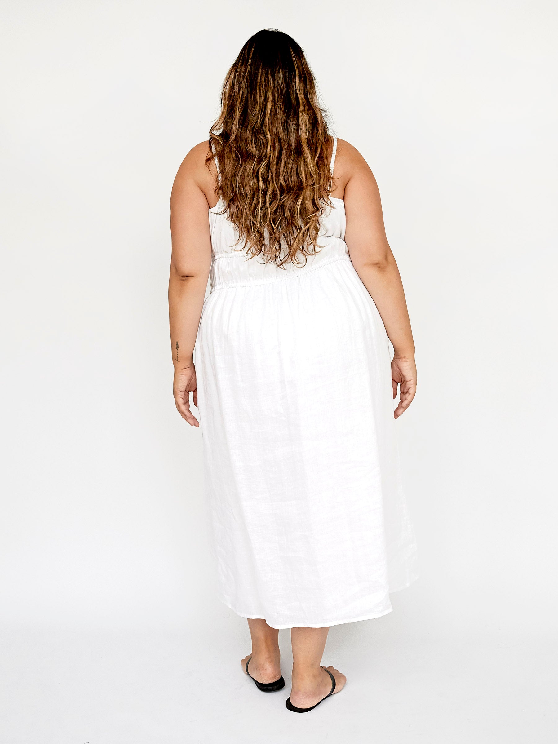 Faithfull The Brand Francesca Linen Midi Dress in White