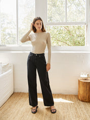 Marle | Wide Leg Jean in Black | The UNDONE