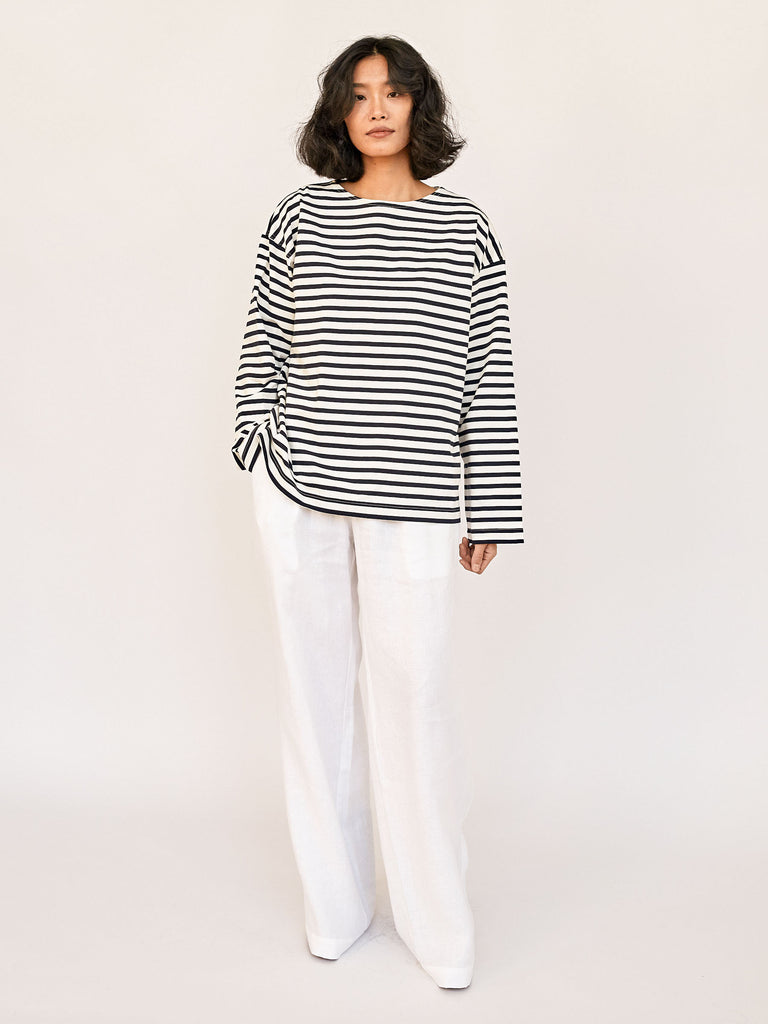 Natural/Dark Navy Stripe Mariner Jersey Breton Tee – Buck Mason