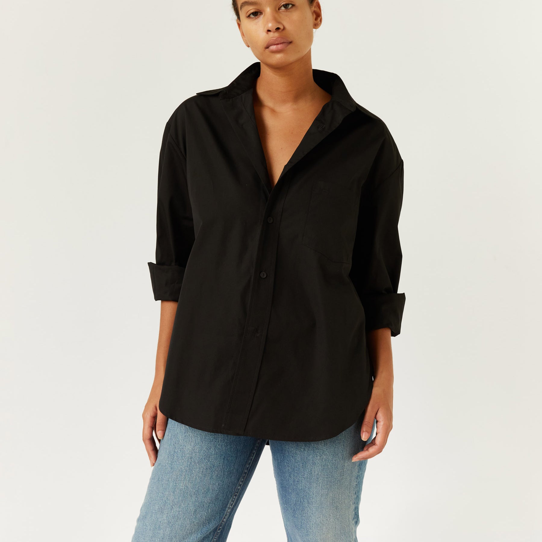 Matteau | Classic Pocket Shirt in Black | The UNDONE