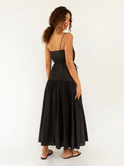 Matteau | Drop Waist Sundress in Black | The UNDONE