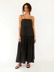 Matteau | Drop Waist Sundress in Black | The UNDONE