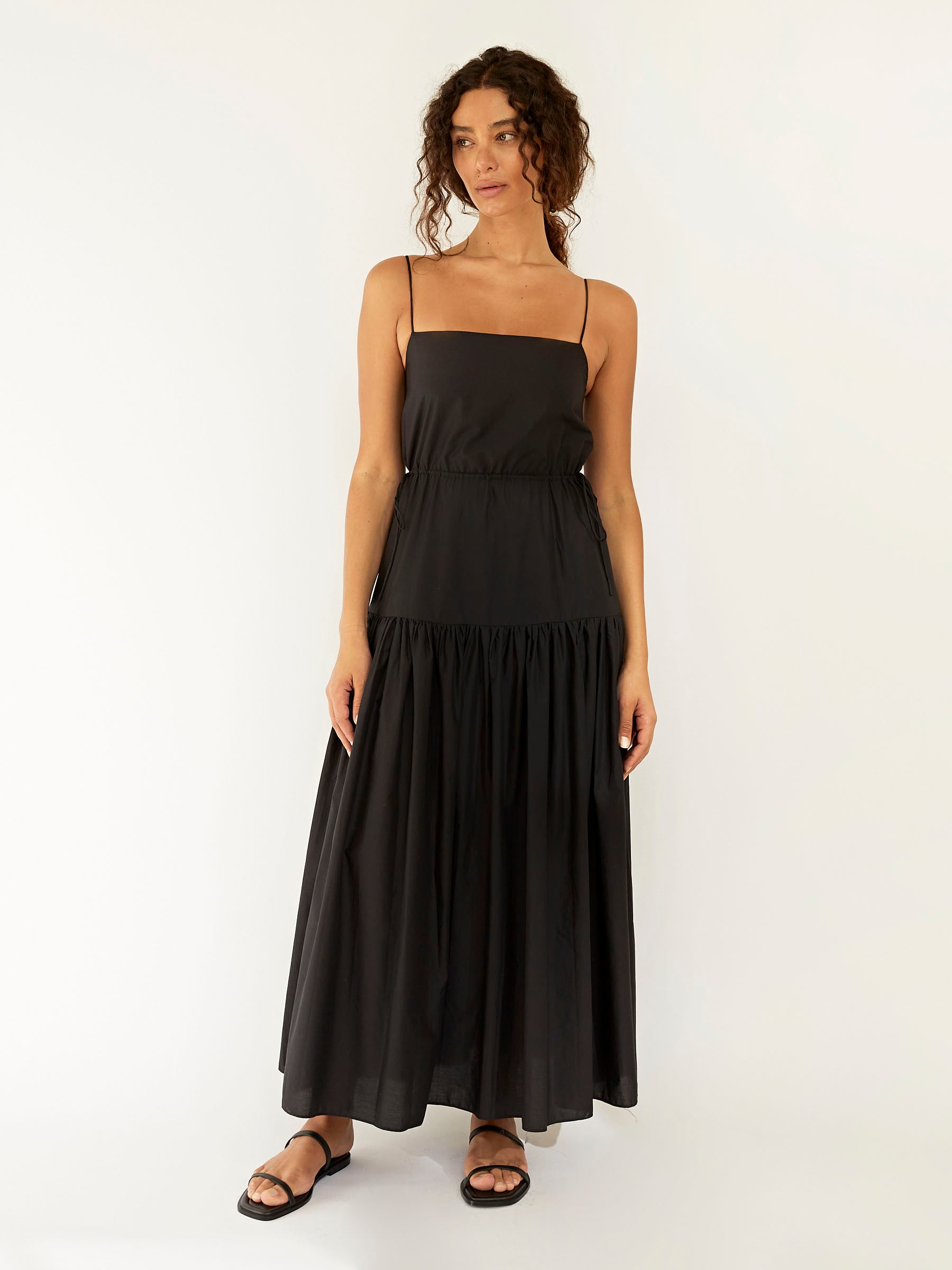 Matteau | Drop Waist Sundress in Black | The UNDONE